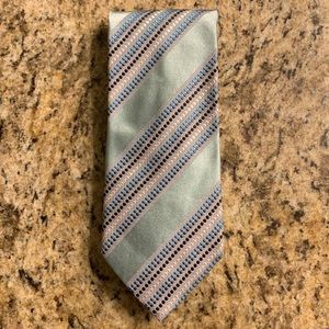 Zegna 100% Silk Italian Striped Dotted Tie